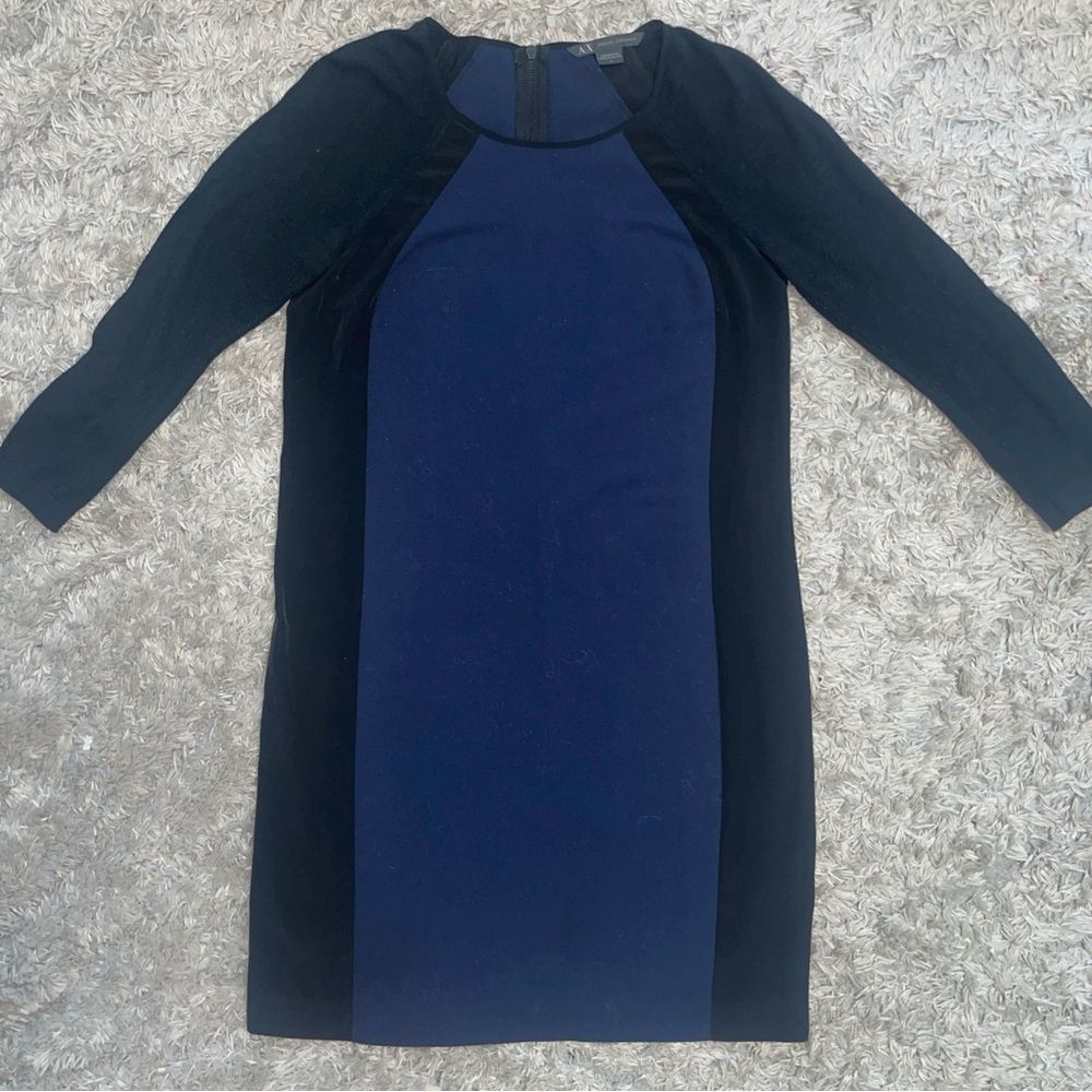 A/X Armani Exchange Blue and Black Long Sleeve Crew Neck Size 2.